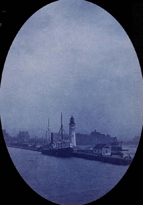 Lighthouse and Harbor, unknow artist